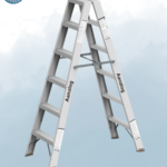 Two way aluminium ladder A-frame for self-support access and maintenance work in UAE