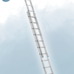 Double section aluminium straight ladder for adjustable height and exterior work in UAE