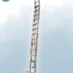 Triple section aluminium straight ladder for high-rise access and extended height work in UAE
