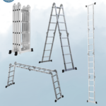 Dual purpose aluminium ladder A-frame and straight extension for multipurpose use in UAE