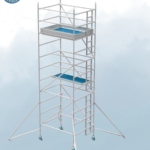 Aluminium double width mobile scaffolding tower for large platform construction and maintenance work in UAE