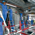 Scaffolding solutions for MEP works including electrical, plumbing, and HVAC projects in UAE