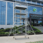Double width aluminium scaffolding tower for large working platform and construction projects in UAE