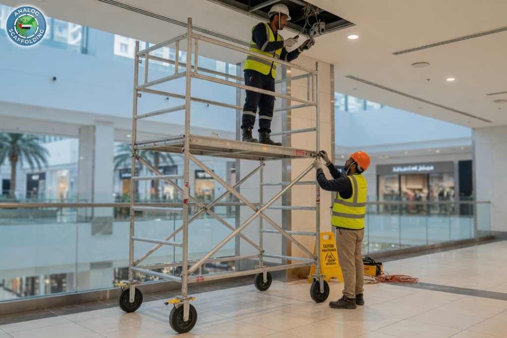 Aluminium scaffolding rental system for safe and efficient construction and maintenance work