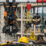 Scaffolding safety practices in UAE construction including PPE, guardrails, and secure platforms