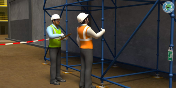 Construction risk assessment and scaffolding inspection process with safety checklist in UAE